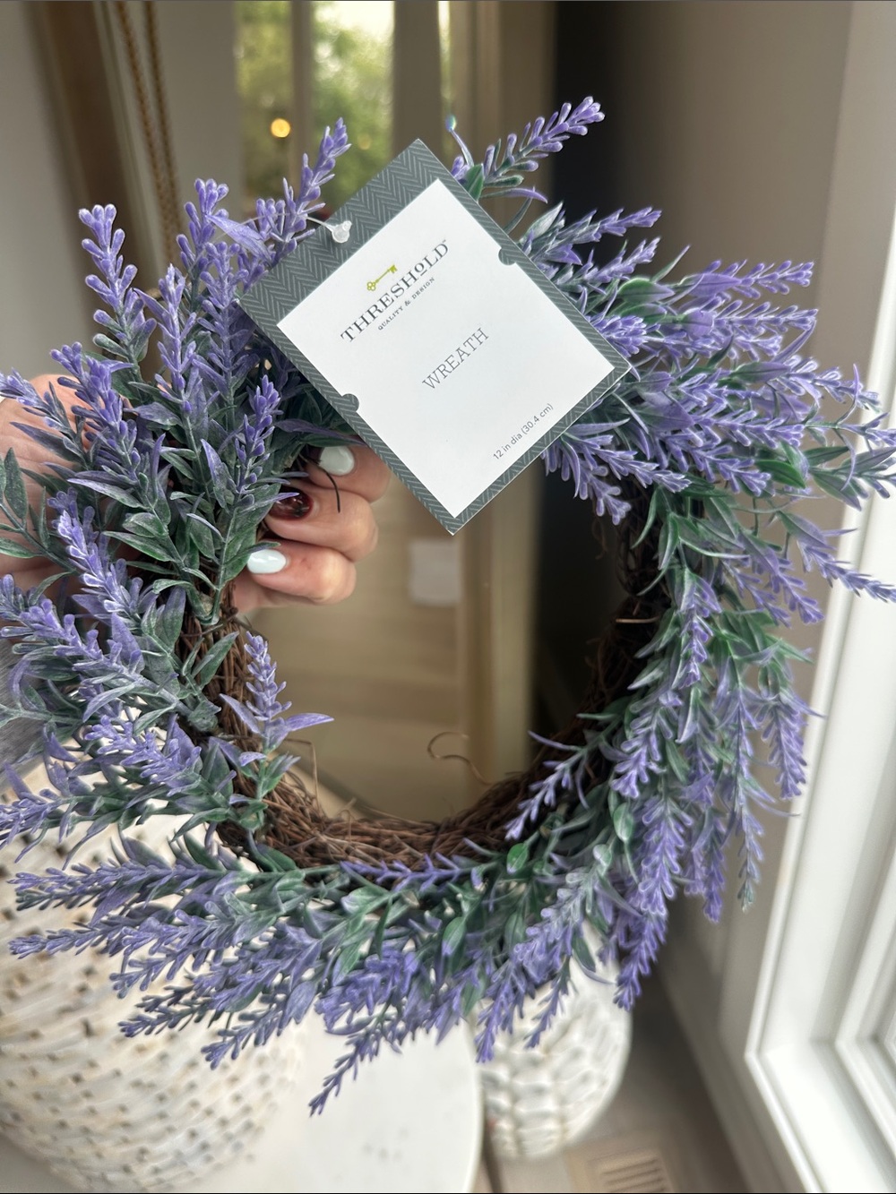 Threshold Purple Lavender Wreath – Decorative Holiday Accent